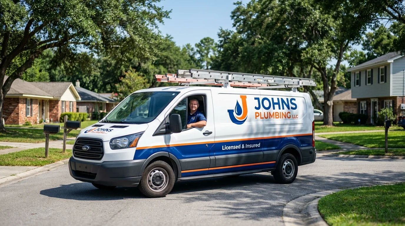 Johns Plumbing LLC service van in Moraga, CA