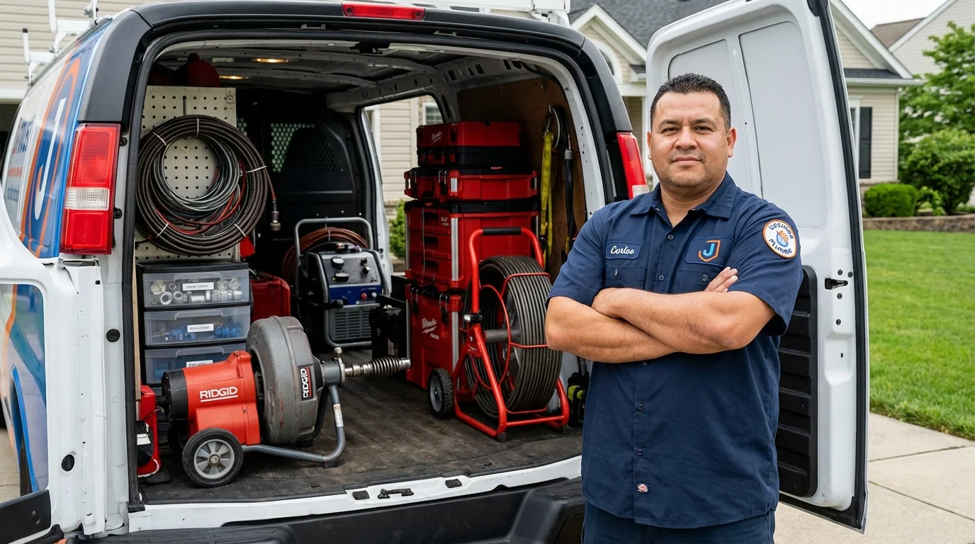 Professional drain cleaning equipment and Johns Plumbing LLC plumber in Moraga