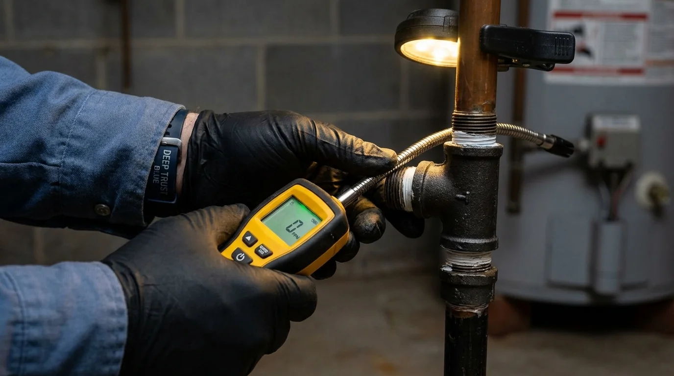 Gas leak detection with electronic sniffer by Johns Plumbing LLC in Moraga