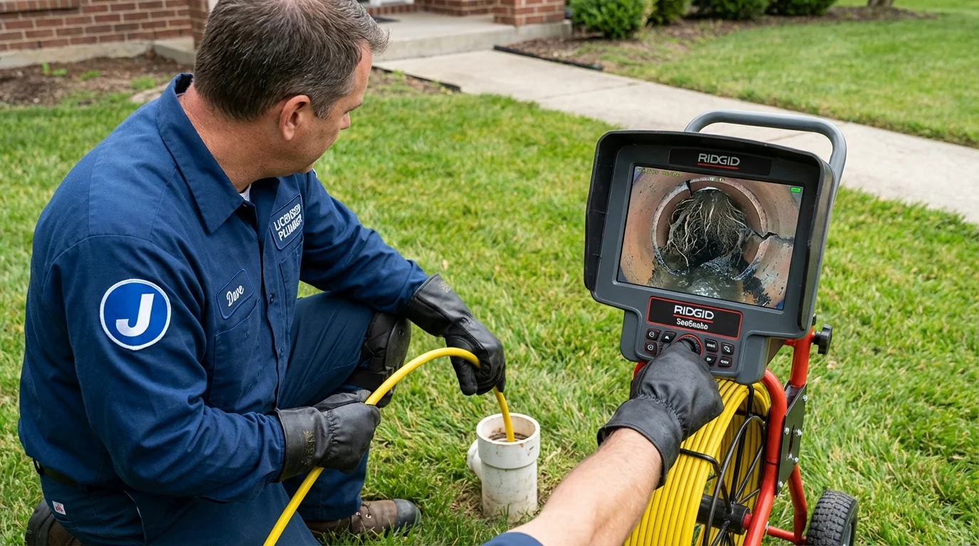 Sewer camera inspection being performed by Johns Plumbing LLC in Moraga