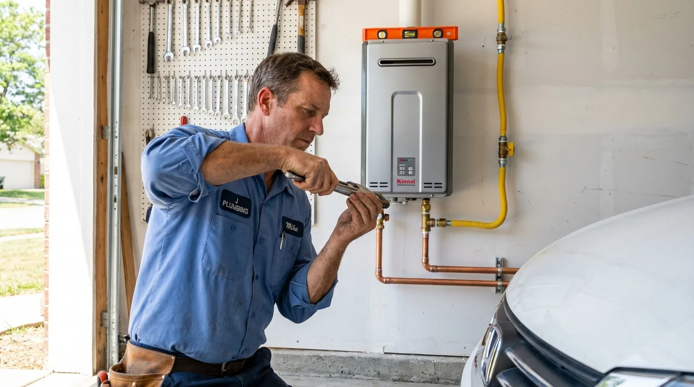 Tankless water heater installation by a Johns Plumbing LLC plumber in Moraga